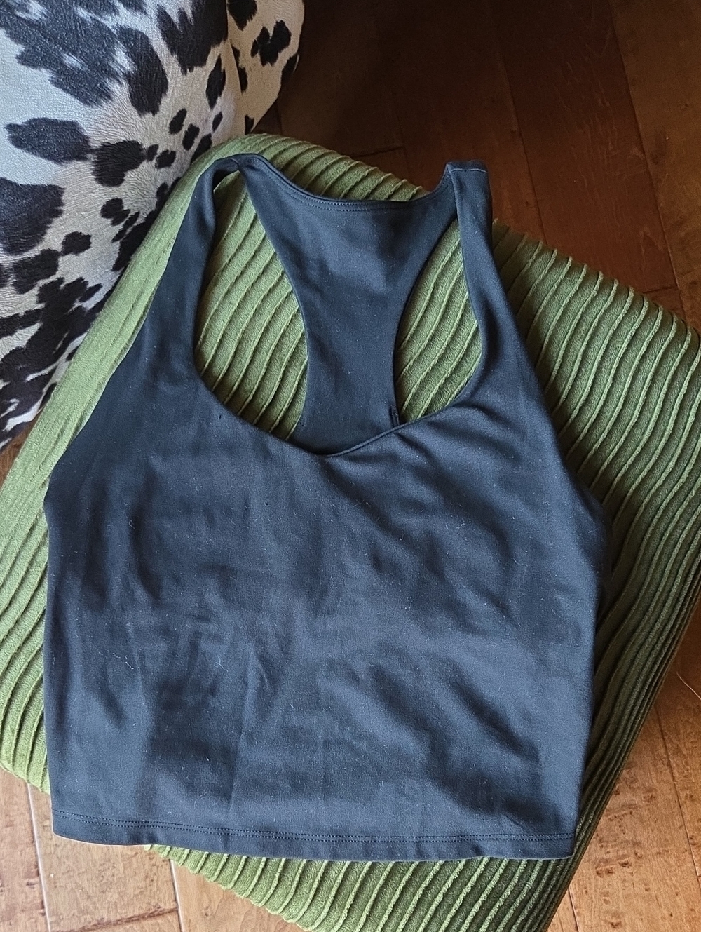 Black Racerback Crop Tank Top - Women's Athletic Style